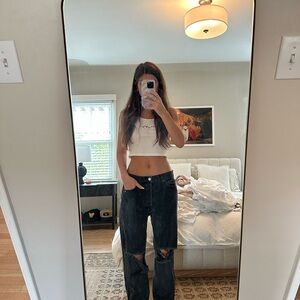 Women's Black Distressed Jeans